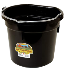 Little Giant 20 Quart Black Flat Back Plastic Bucket