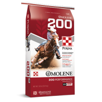 Purina Omolene 200 Performance Horse Feed. Equine feed bag.
