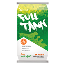 Sunglo Full Tank Pellets. Green and white feed bag.