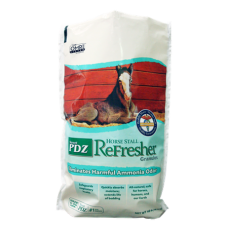 Manna Pro Sweet PDZ Horse Stall Refresher Granules. White bag. Equine care product.