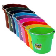 Little Giant 20 Quart Flat Back Plastic Bucket. Product group showing color options.