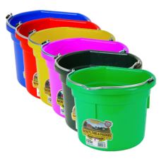 Little Giant 8 Quart Flat Back Plastic Bucket. Product group showing color options.