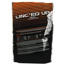 Lindner Linc’ed Up Medicated Show Supplement. Lindner Show Feeds. Orange and black feed bag.