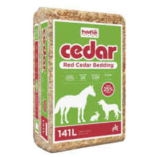 PetsPick Red Cedar Bedding. Wood shavings for stalls and small animals. 