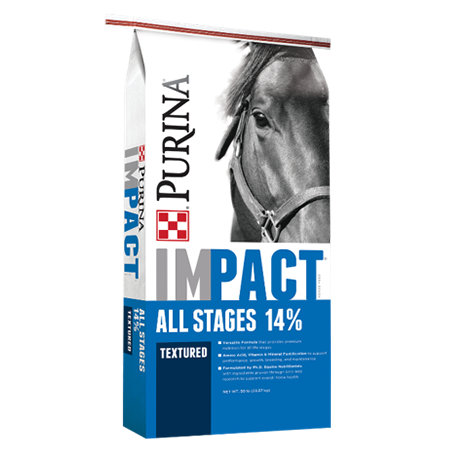 Purina Impact All Stages 14% Textured Horse Feed - D&D Feed & Supply