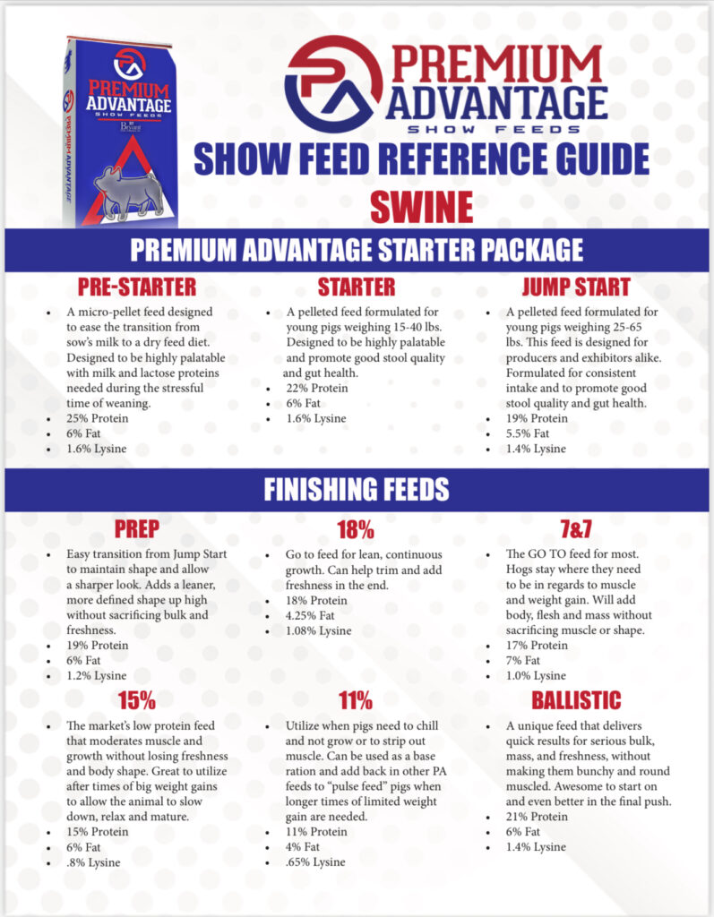 Premium Advantage Show Feed Swine Flyer